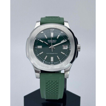 Custom Seiko Mod • Green Nautilus Datejust on rubber strap • 42mm